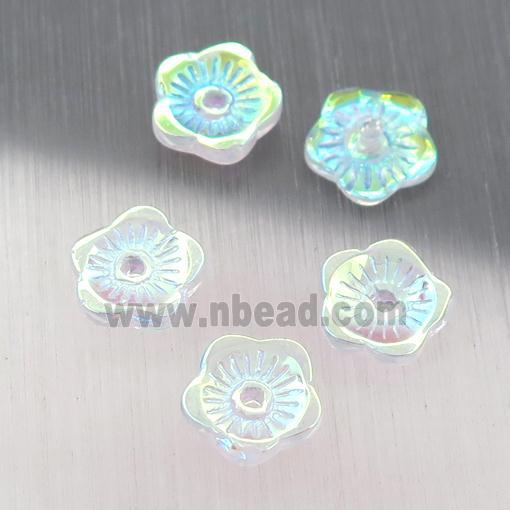 crystal glass capbeads, AB-color electroplated