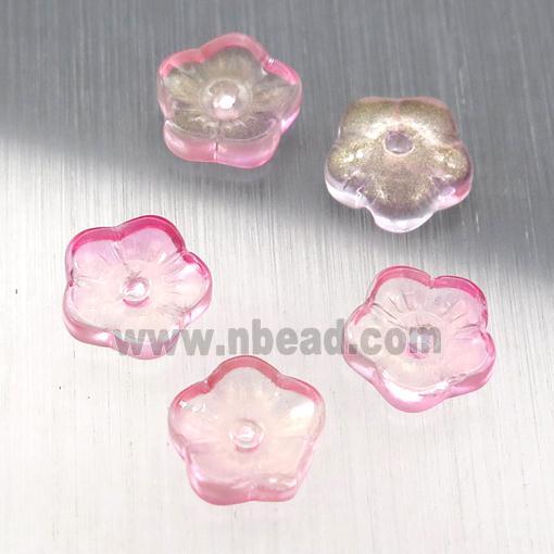 lt.pink crystal glass capbeads