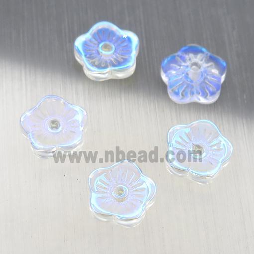 clear crystal glass capbeads, AB-color electroplated