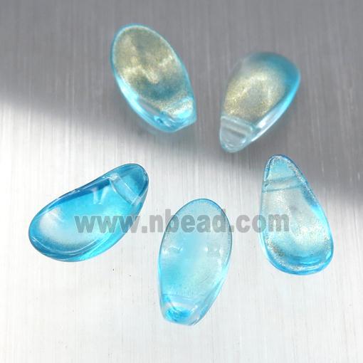 teal crystal glass petal beads