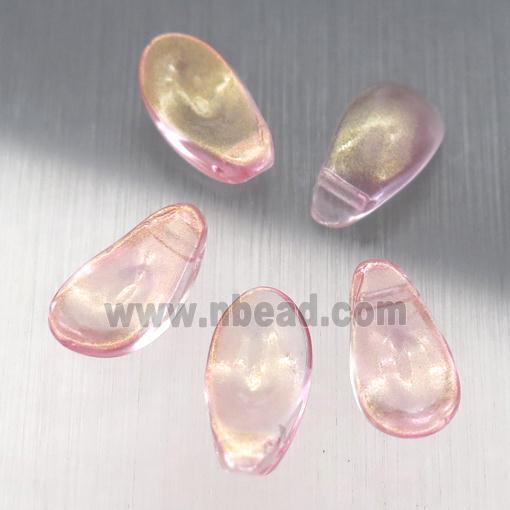 lt.pink crystal glass petal beads