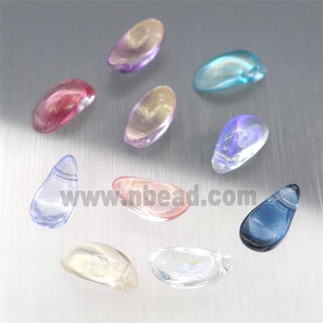 crystal glass petal beads, mixed color