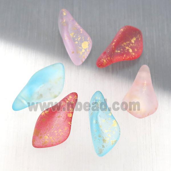 crystal glass leaf beads, mixed color