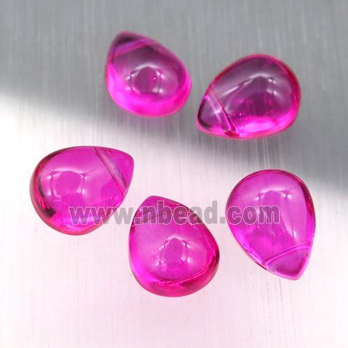 deep hotpink crystal glass teardrop beads