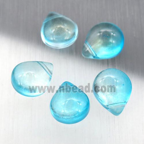 teal crystal glass teardrop beads
