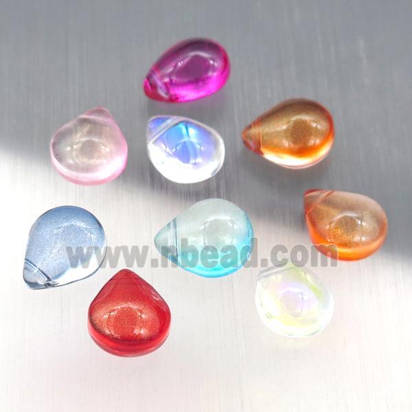 crystal glass teardrop beads, mixed color