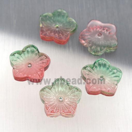 dichromatic crystal glass flower beads