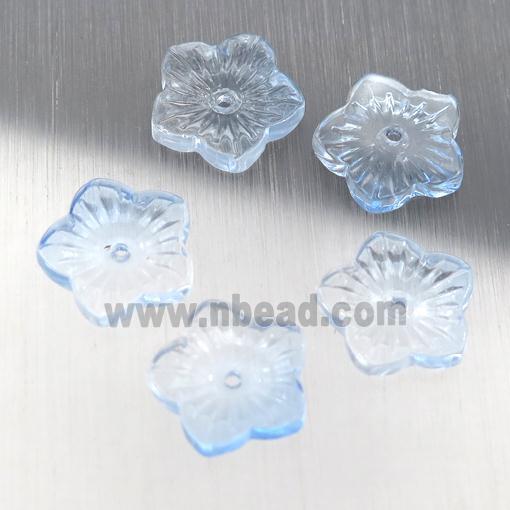 lt.blue crystal glass flower beads