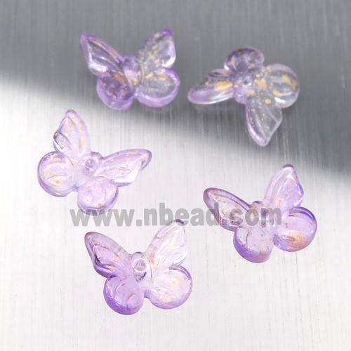 purple crystal glass butterfly beads