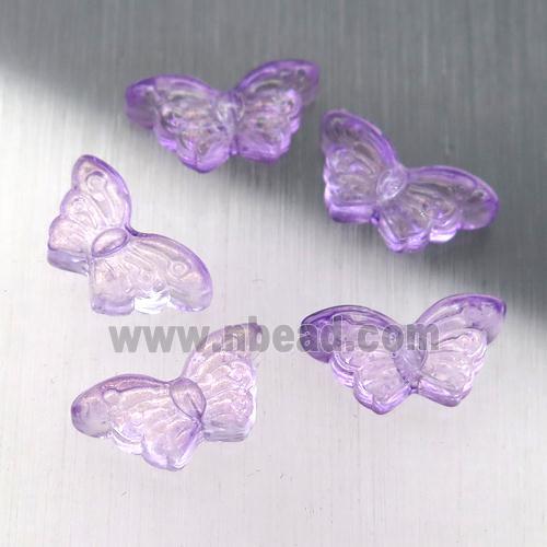 purple crystal glass butterfly beads