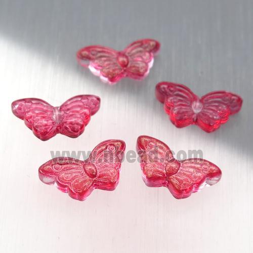 red crystal glass butterfly beads