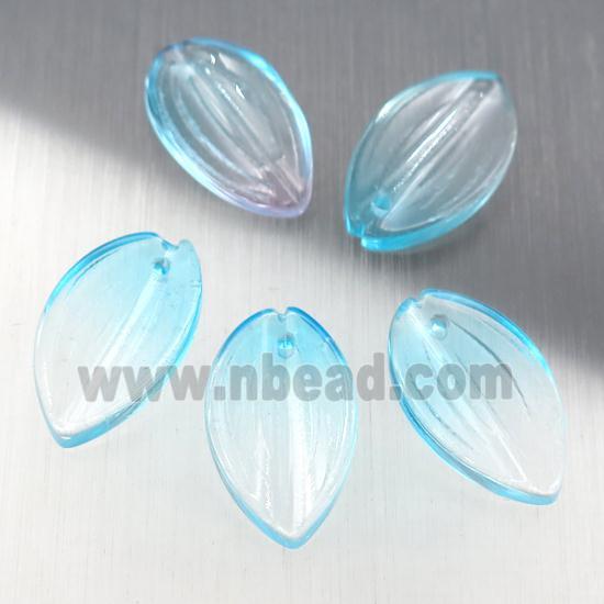 teal crystal glass petal beads