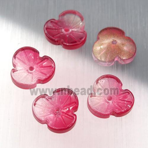 red crystal glass clover beads