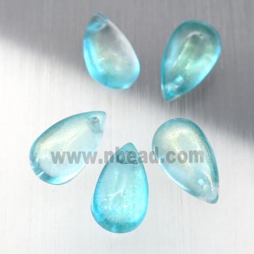 teal crystal glass teardrop beads