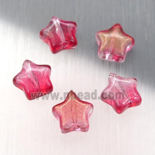 red crystal glass star beads