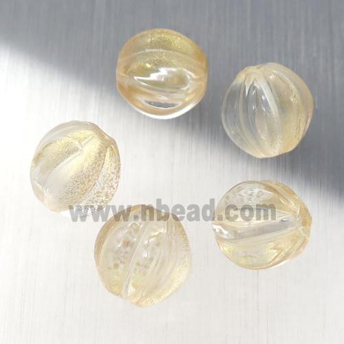 crystal glass melon beads, yellow