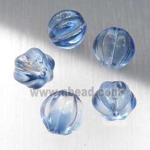 blue crystal glass melon beads