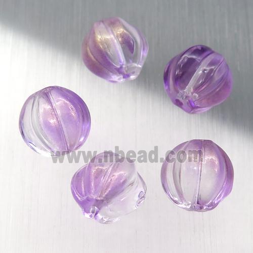 purple crystal glass melon beads