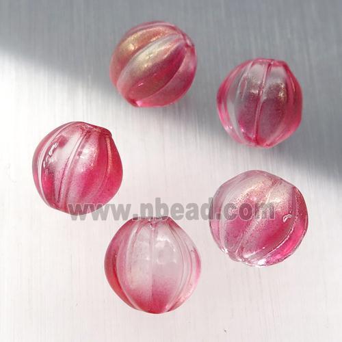 red crystal glass melon beads