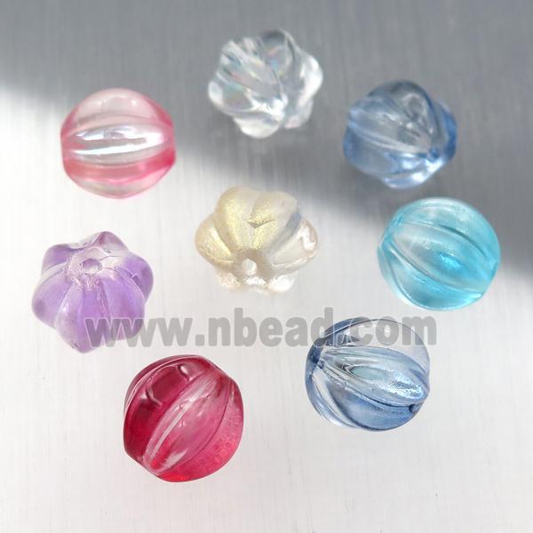 crystal glass melon beads, mixed color