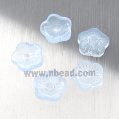 lt.blue jadeite glass flower capbeads