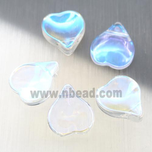 clear jadeite glass teardrop beads, AB-color electroplated