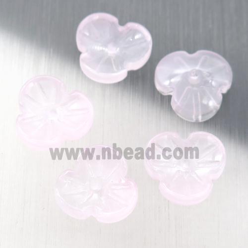 lt.pink jadeite glass clover beads