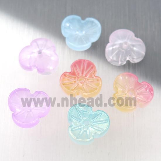 jadeite glass clover beads, mixed color