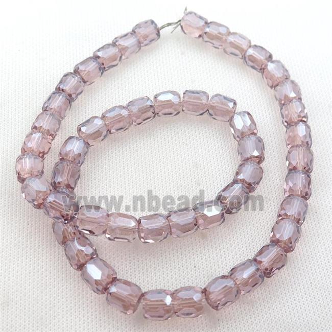 purple Crystal Glass Beads, faceted barrel