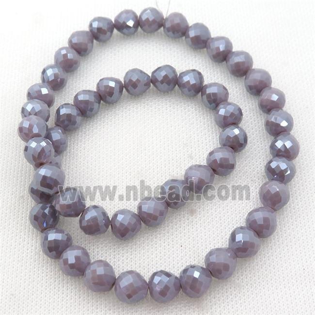 purple Jadeite Glass Beads, faceted teardrop
