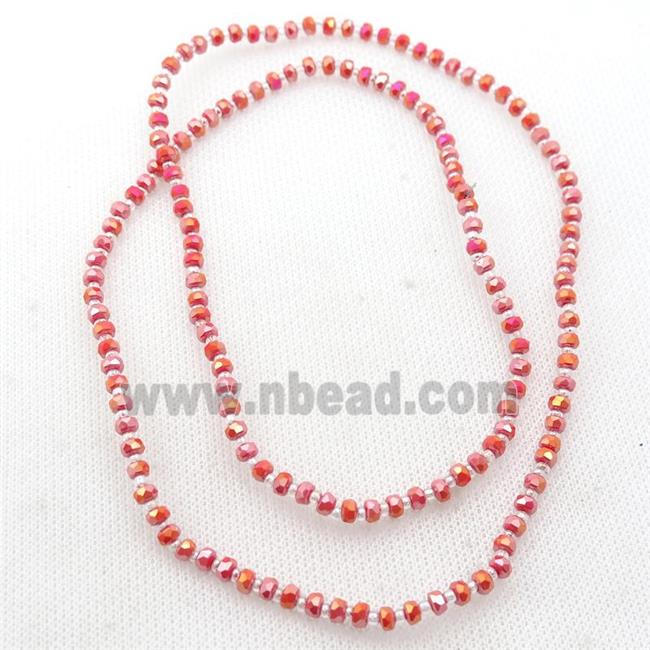 orange Jadeite Glass Beads, faceted rondelle