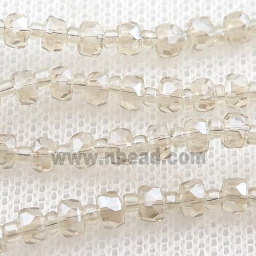 champagne Crystal Glass Beads, faceted rondelle