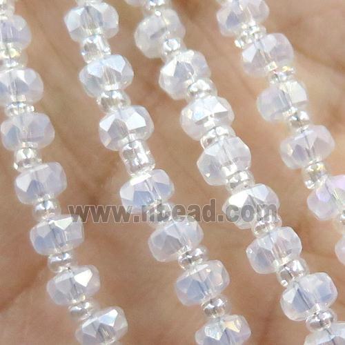 Crystal Glass Beads, faceted rondelle