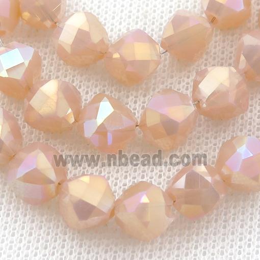 peach Jadeite Glass Beads, freeform