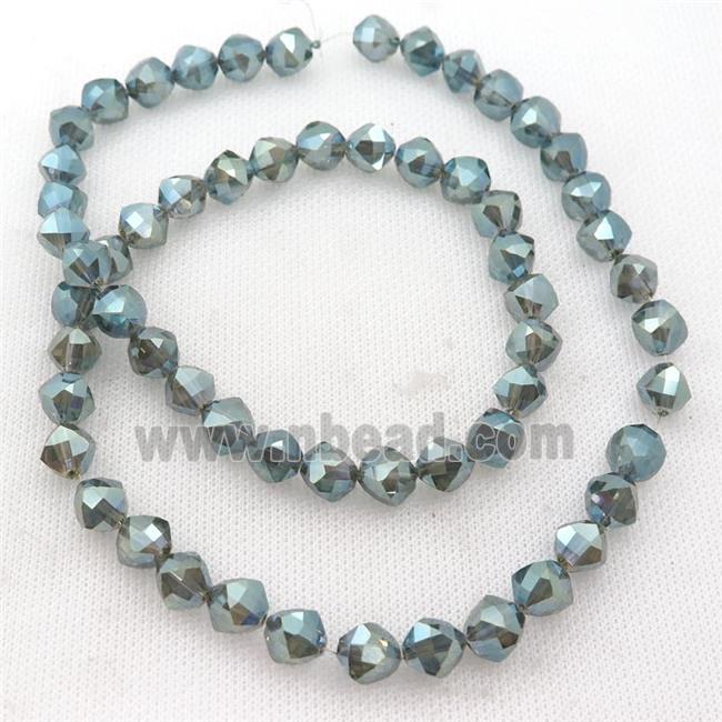 green Crystal Glass Beads, freeform