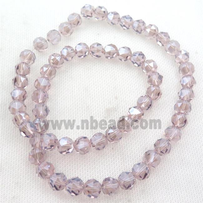 purple Crystal Glass Beads, faceted round