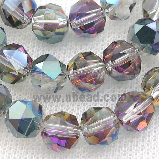 rainbow Crystal Glass Beads, faceted round