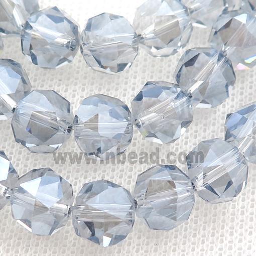 grayblue Crystal Glass Beads, faceted round