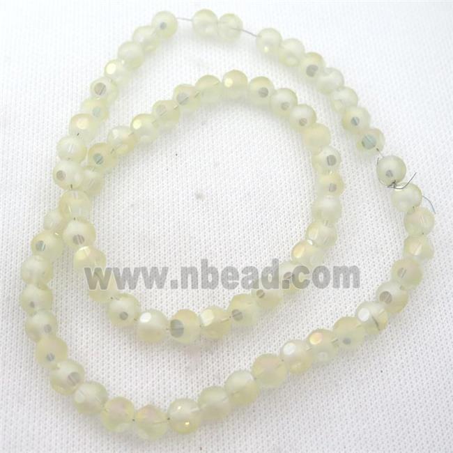 yellow round Crystal Glass Beads, matte