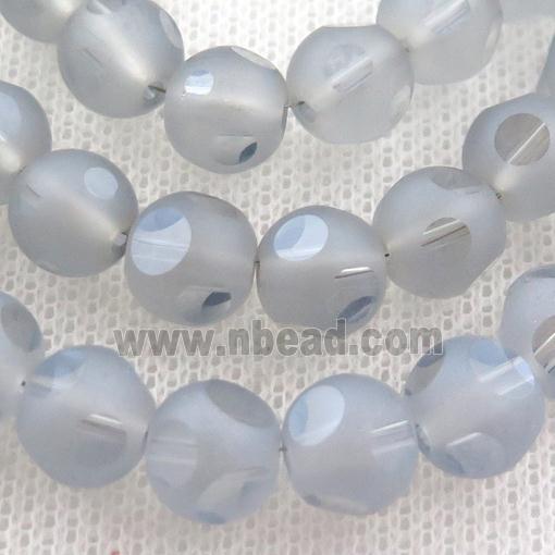 gray round Crystal Glass Beads, matte