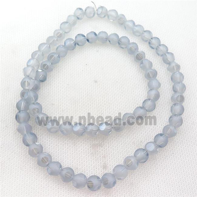 gray round Crystal Glass Beads, matte