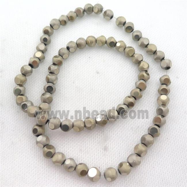 golden round Crystal Glass Beads