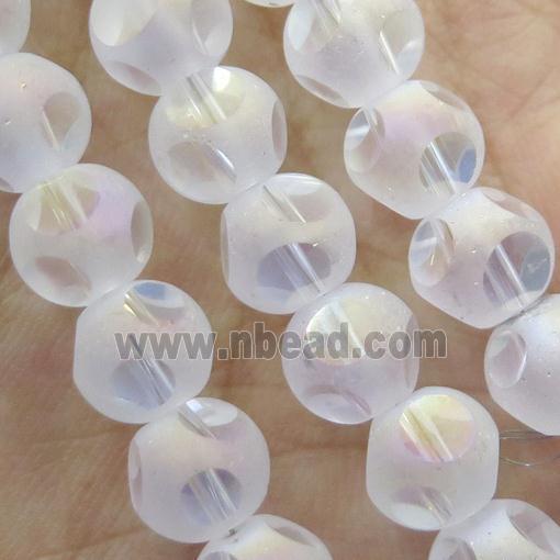 white round Crystal Glass Beads, matte