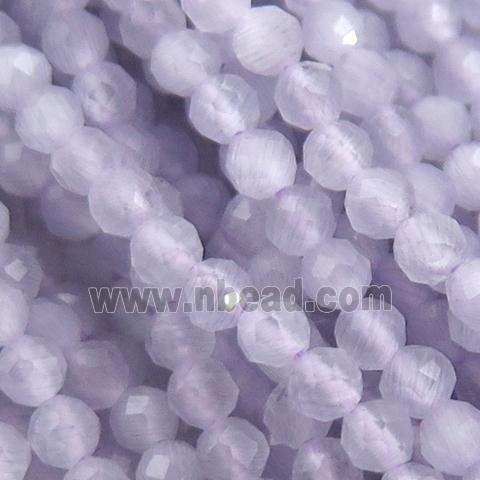 lavender Cat eye stone Beads, faceted round