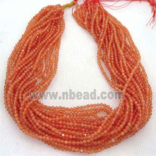 orange Cat eye stone Beads, faceted round