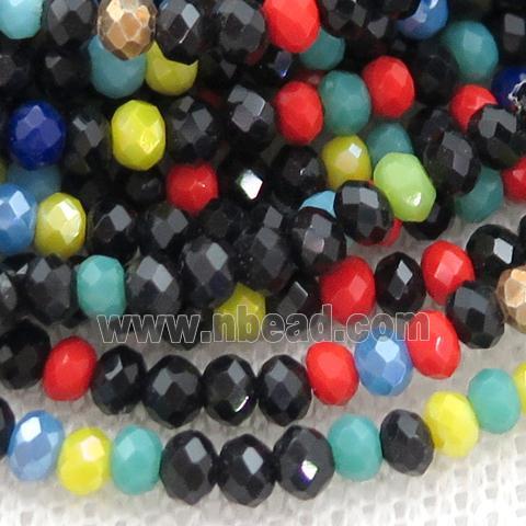 Jadeite Glass beads, faceted rondelle, mixed