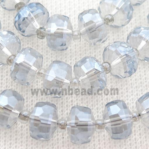 bluegray Crystal Glass beads, faceted rondelle