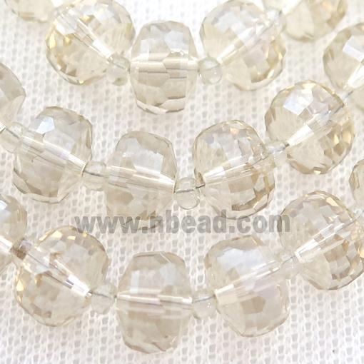 champagne Crystal Glass beads, faceted rondelle