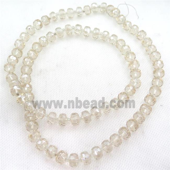 champagne Crystal Glass beads, faceted rondelle