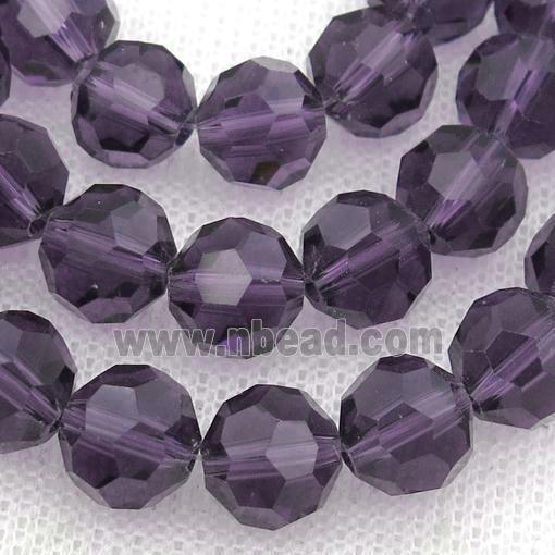 darkpurple Crystal Glass Beads, faceted round
